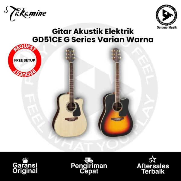 Gitar Akustik Elektrik Takamine GD51CE Natural Original