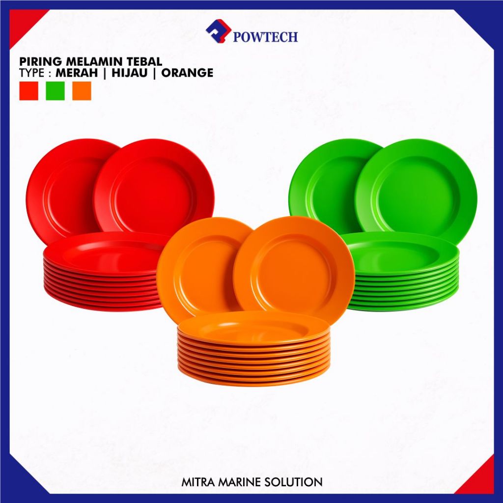 Piring Melamin Tebal Type Merah Hijau Orange Piring Makan Melamin Motif Bunga