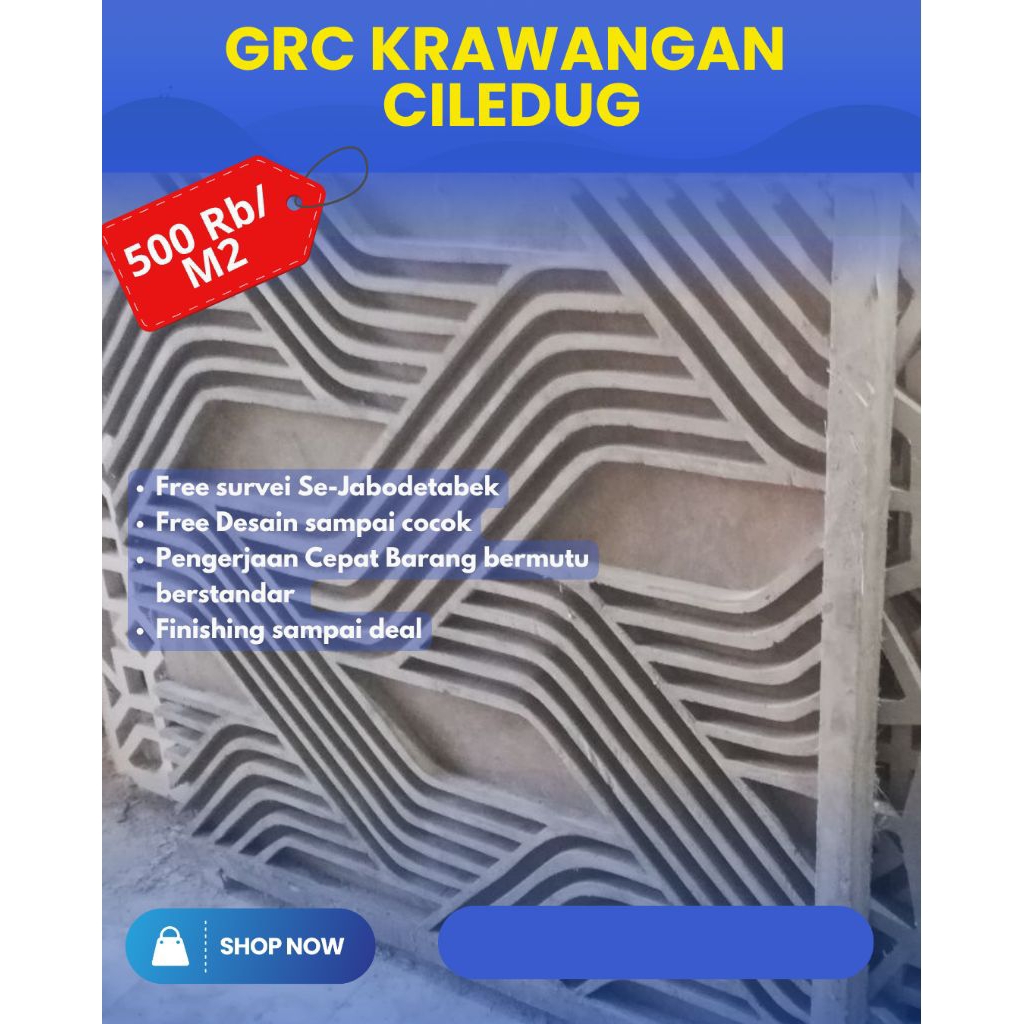 Krawangan GRC Pracetak Ornamen Masjid Mushola Mewah Siap Kirim