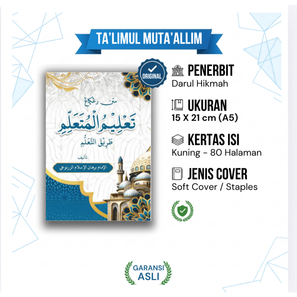 Ta'limul Muta'allim Kertas Kuning, Kitab Akhlak Talim Mutaallim, Matan Ta'limul Muta'allim Murah
