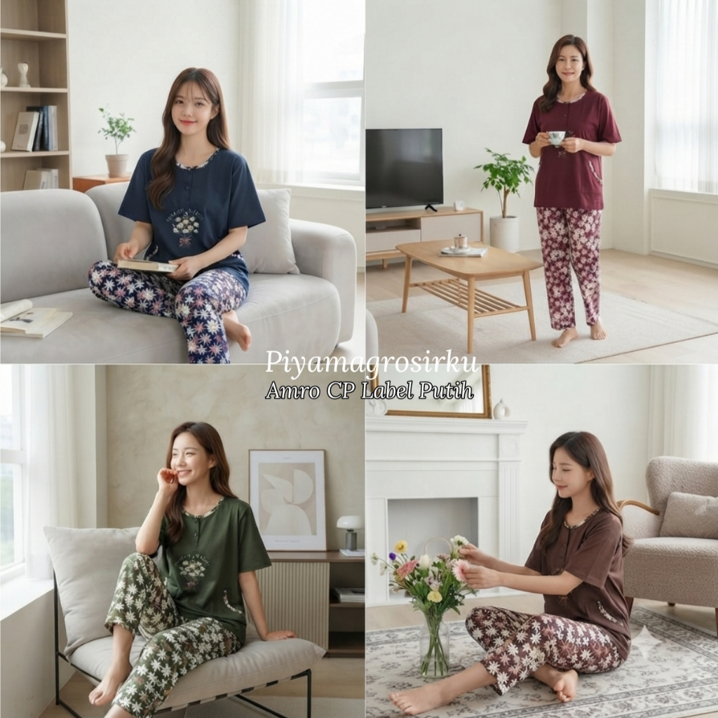 Babydoll Cp Celana panjang all size dewasa amro premium home wear pajamas pyama piama piyama kaos co