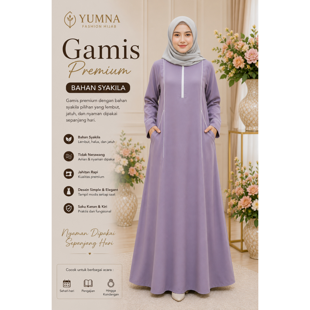 GAMIS LEBARAN POLOS SHAKILA