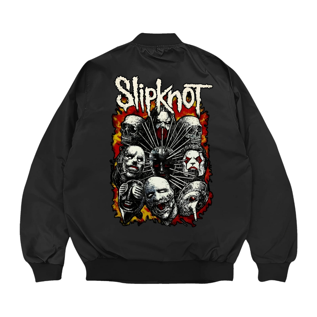 Wensdae Jacket Bomber Slipknot Skull Pria Black