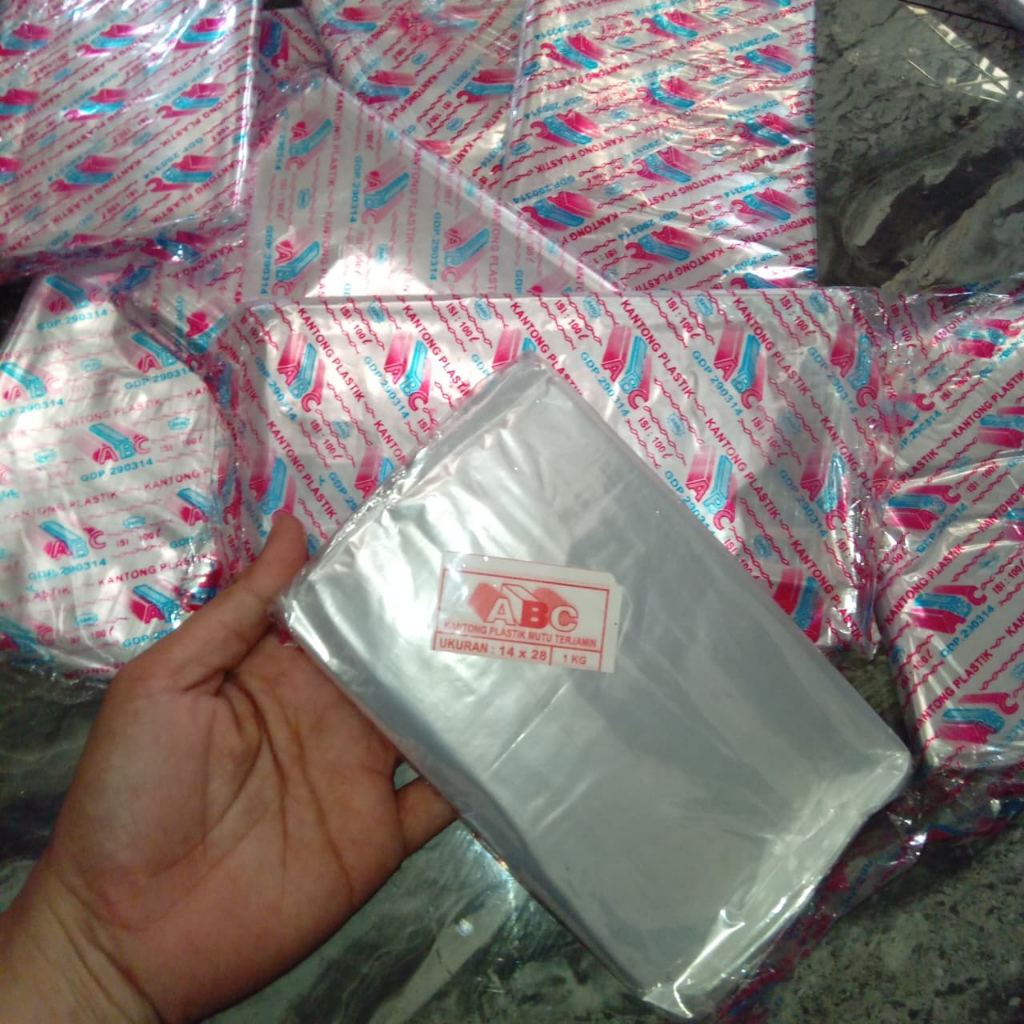 Plastik PP Bening  ABC Transparan ukuran 14x28