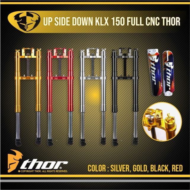 Upside Down Full CNC KLX 150 THOR | Shock Depan USD Motor Trail
