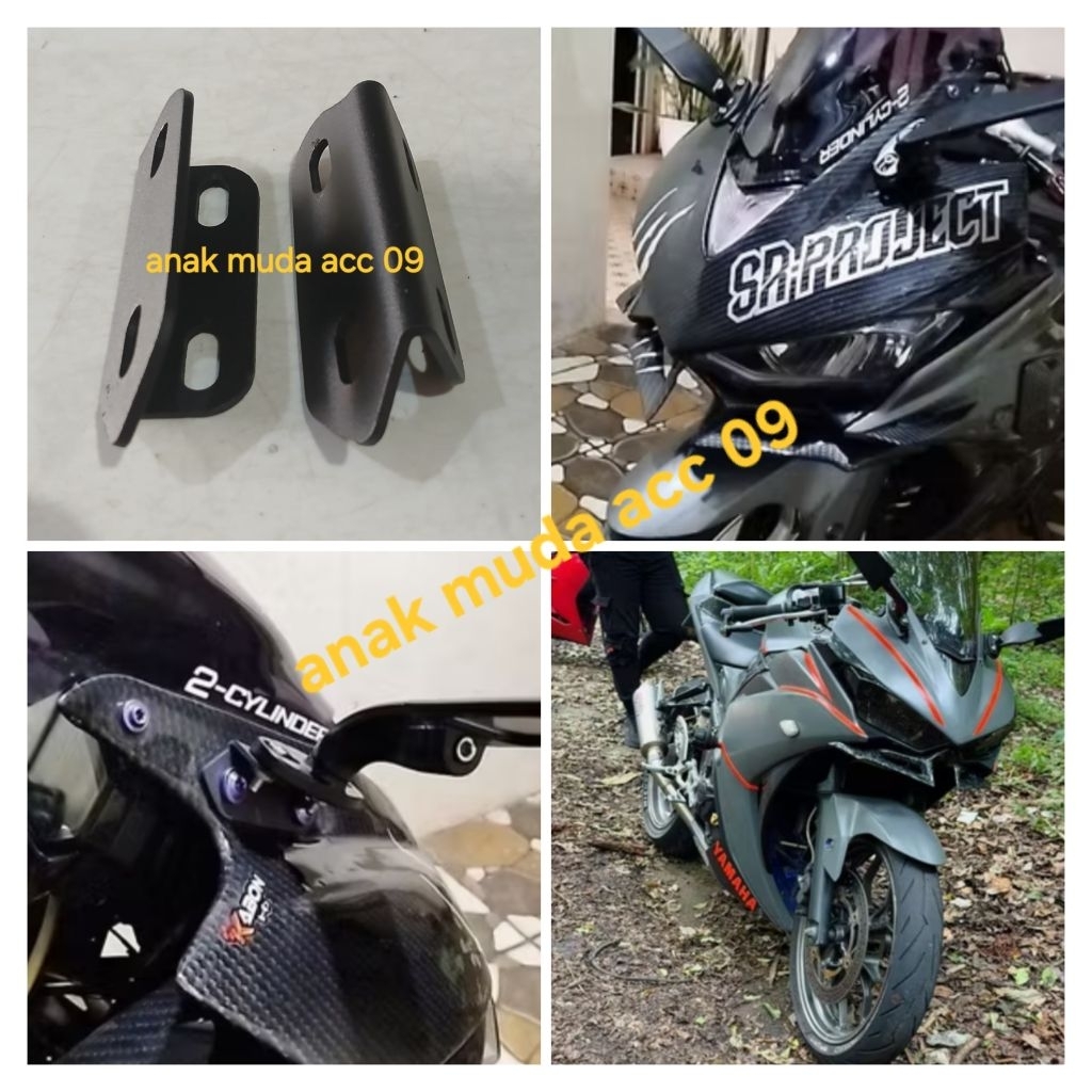 BREKET SPION R25 ZX10R DI FAIRING MOTOR R25 CBR150R K45N BRACKET DUDUKAN SEPION WINGLET SPION TOMOK 