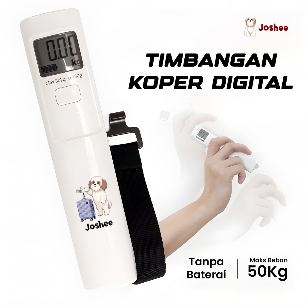 Timbangan Koper Portable Tanpa Baterai Energi Kinetik Joshee