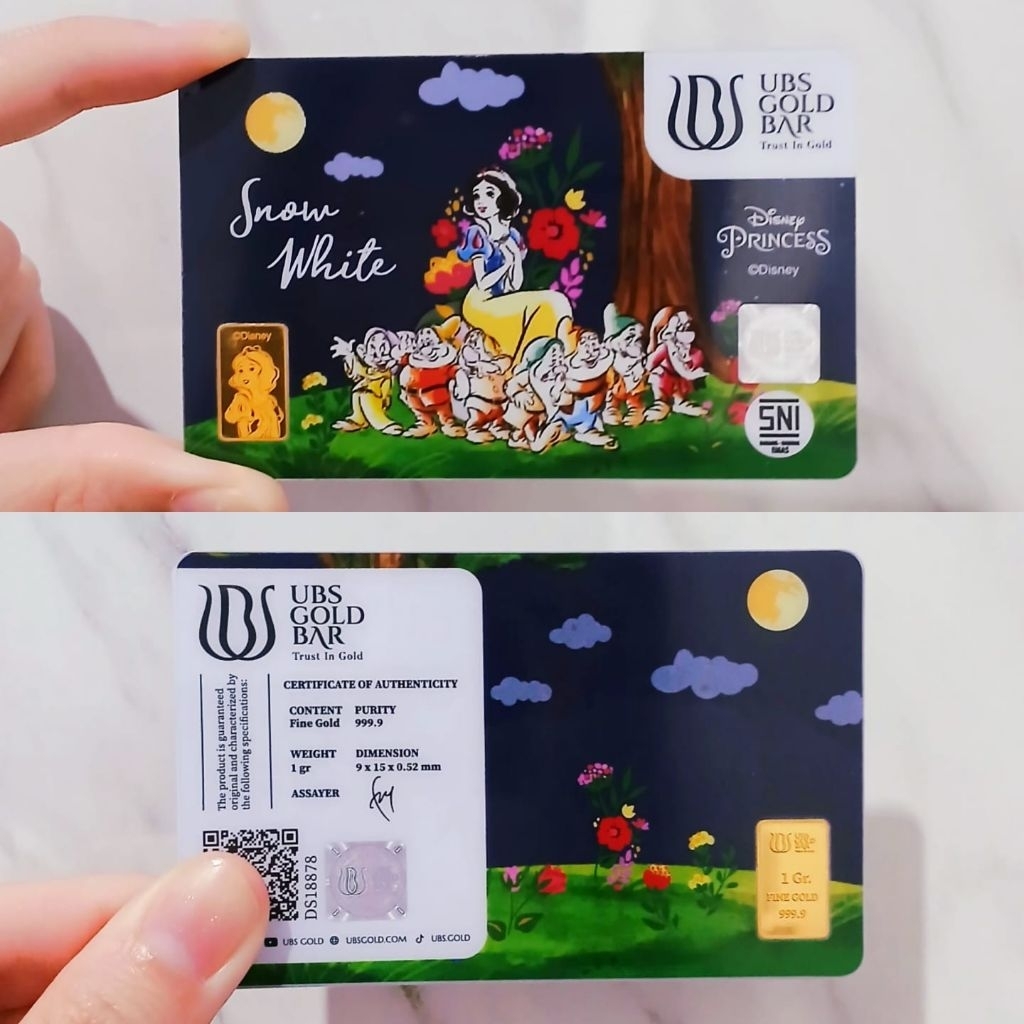 Logam mulia UBS gold disney princess snow white 1 gr