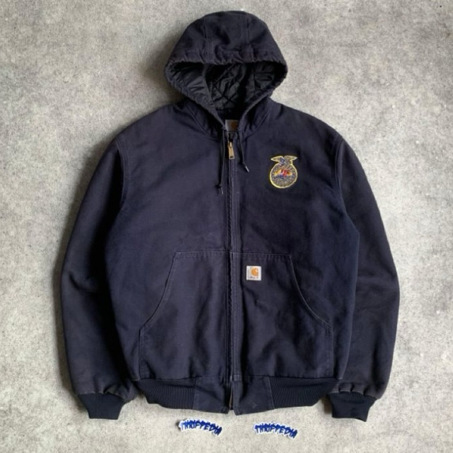 Carhartt x FFA Active jacket MIdnight blue navy canvas quilted - 101208 403