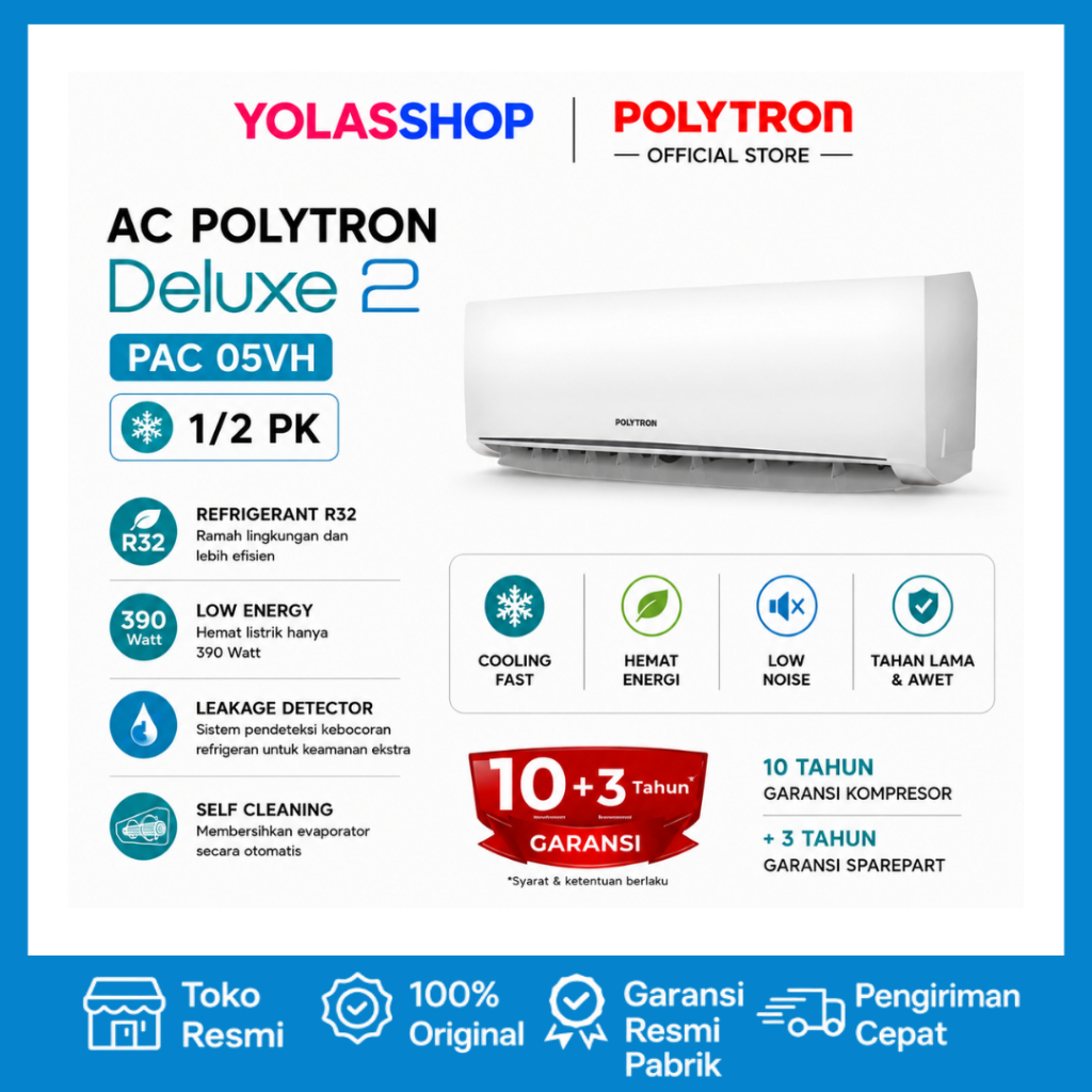 AC SPLIT POLYTRON PAC 05 VH 1/2 PK Turbo Cooling Gold Fin Evaporator (UNIT ONLY)