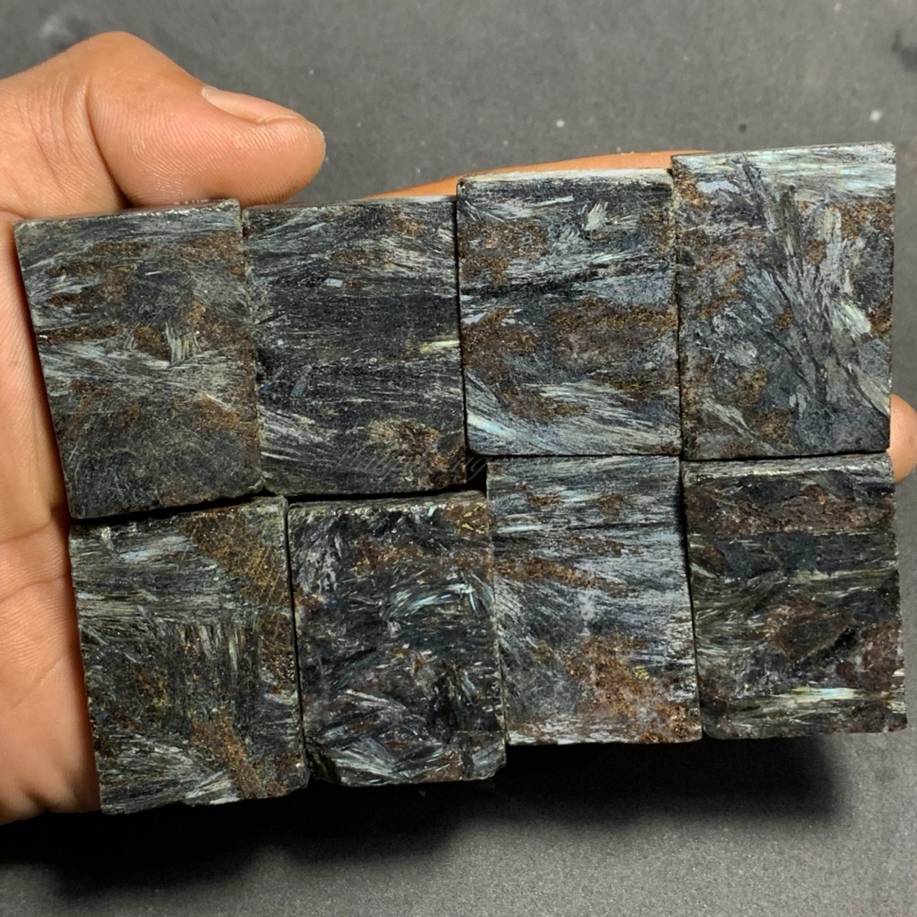 batu bulu macan pietersite klep 3D asli natural 100% / bahan bulu macan pietersite / batu bulu macan