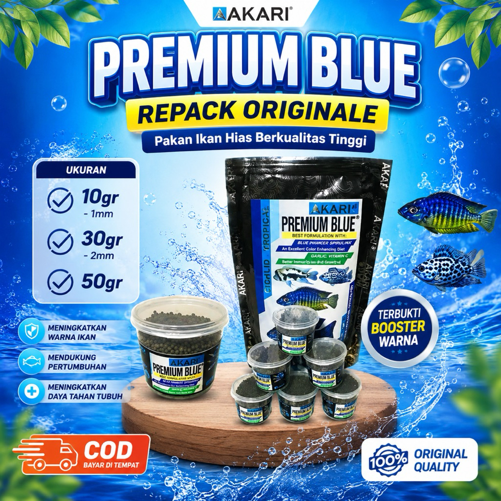 Pelet Premium Akari Blue - Premium Blue Akari Repack murah