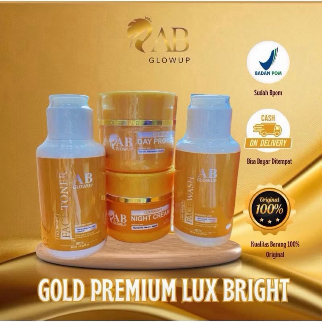 Skincare Paket AB Glow Up BPOM Gold Premium by Avril | Skincare AB Glow Up Gold Premium Kulit Berjer