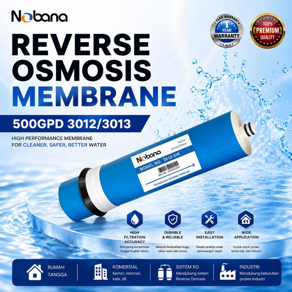 [NOBANA] Membran RO 500GPD - Type 3012 / 3013 500gpd - Reverse Osmosis Membrane