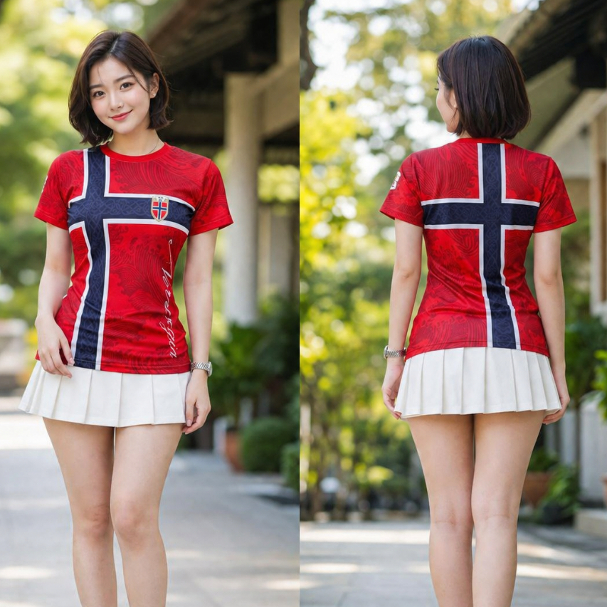 Jersey Norwegia Home Fantasy Pildun 2026 Full Printing Jersey Bola Norwegia Away