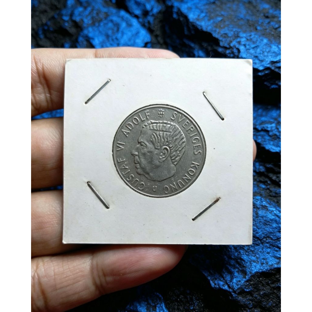 Koleksi koin 1 krona Swedia raja Gustaf VI Adolf