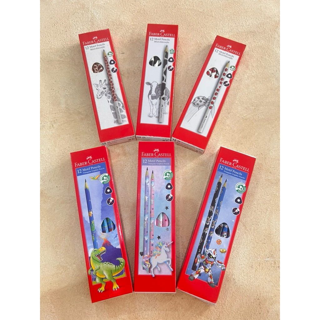 Pensil Faber Castell triangular motif / Pensil segitiga Faber Castell