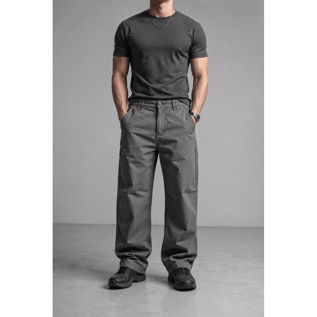CARPENTER DULUTH TRADING FLEX FIRE HOSE CARPENTER PANTS RELAXED FIT (STONE)