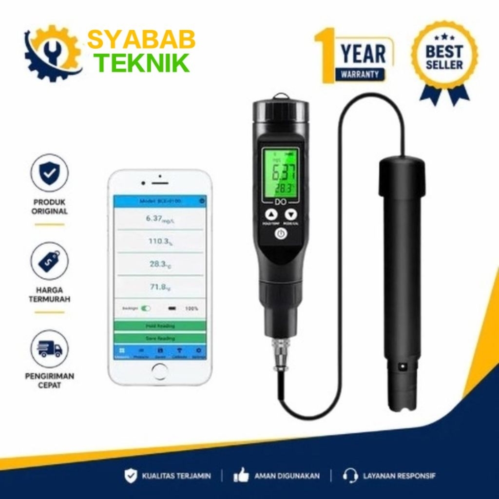 Digital DO Meter Dissolve Oxygen Alat Ukur Oksigen Dalam Air DO-9100 Backlight BLE-9100