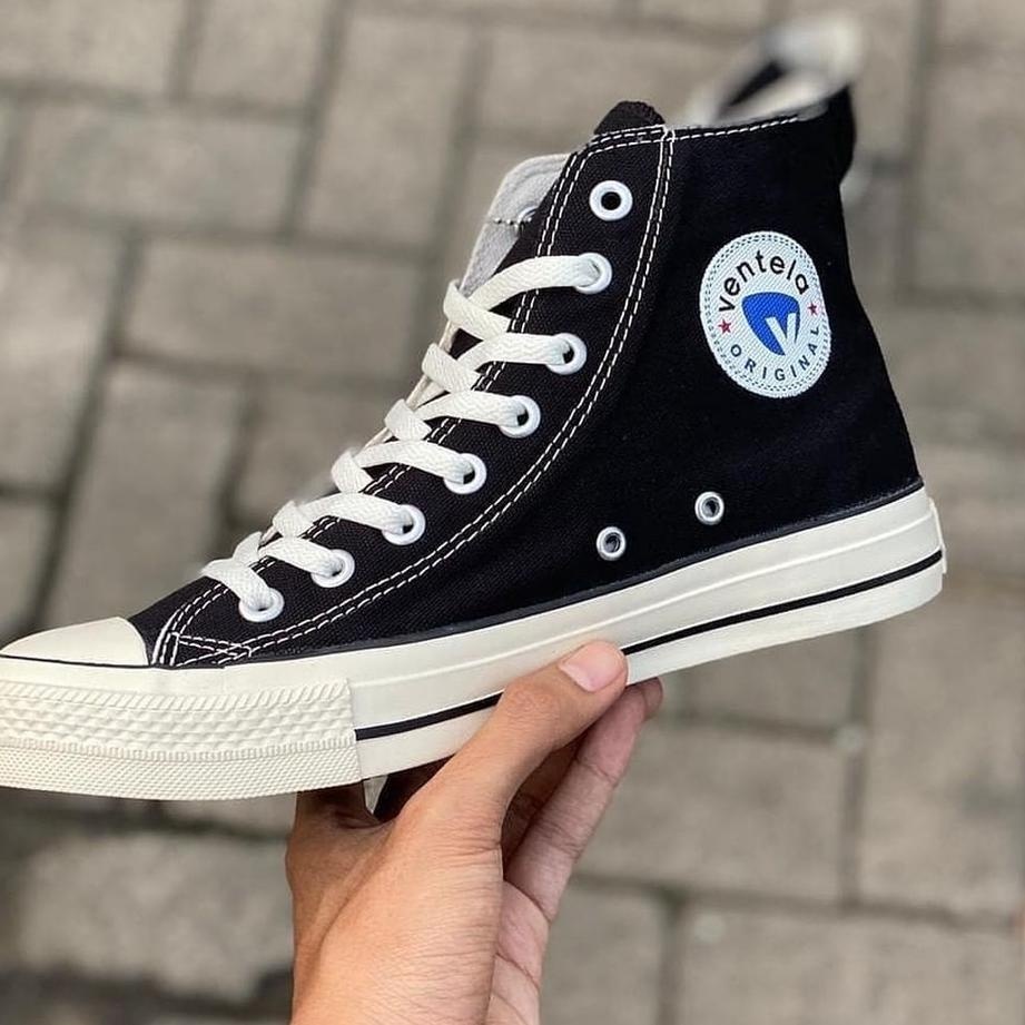 Ventela Ethnic High Black Natural Ventela Ethnic High Black Natural Sepatu Sneakers Hitam Putih