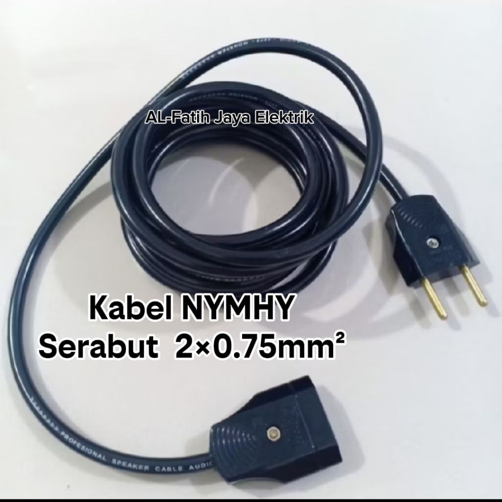 Kabel Sambungan Broco Gepeng + Kabel NYMHY 2×0.75mm² 1-10 Meter