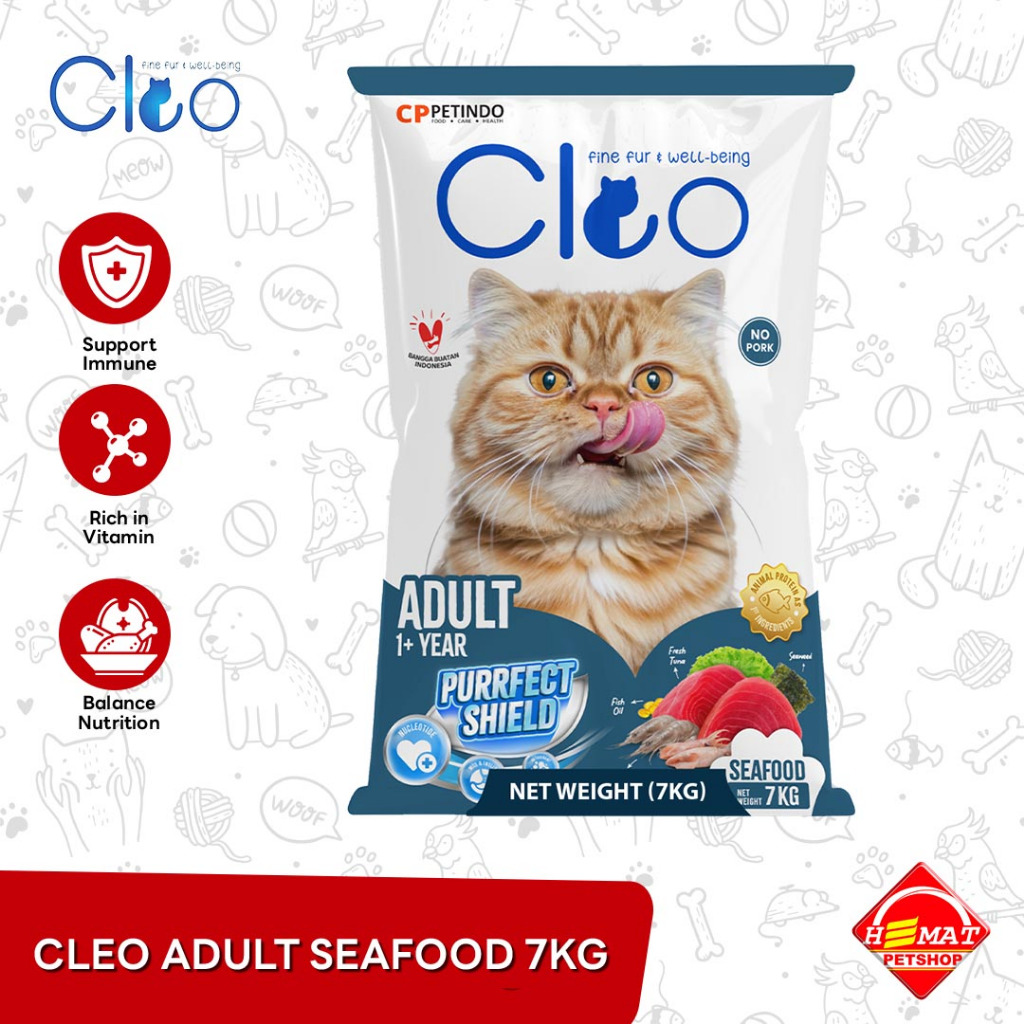Makanan Kucing dewasa CLEO Seafood 7 kg cat food Adult Dry
