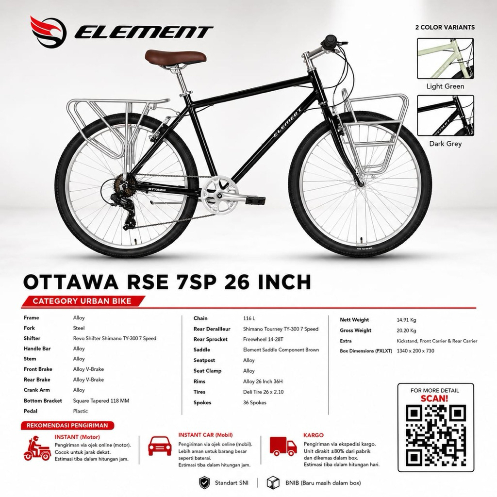 NEW SEPEDA ELEMENT OTTAWA RSE 7SP 26 INCH