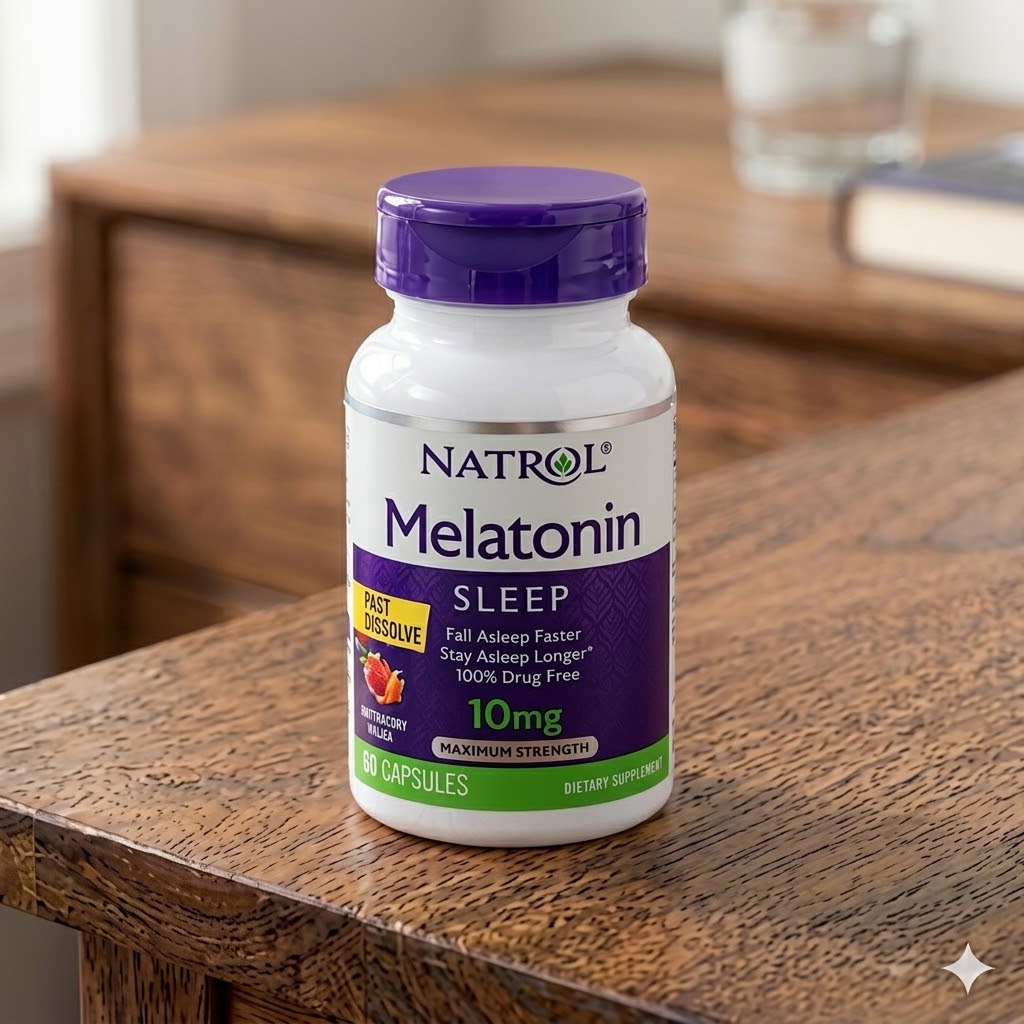 Original Natrol Fast Dissolve Melatonin 10 mg 60 capsul Original Strawberry Flavor Help Better Sleep