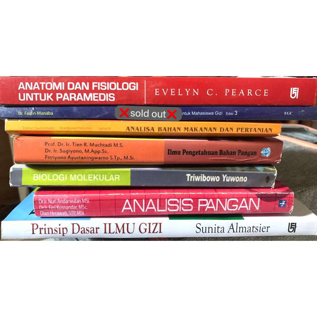 (6 buku) wts buku bekas preloved kuliah gizi pangan anatomi kesehatan