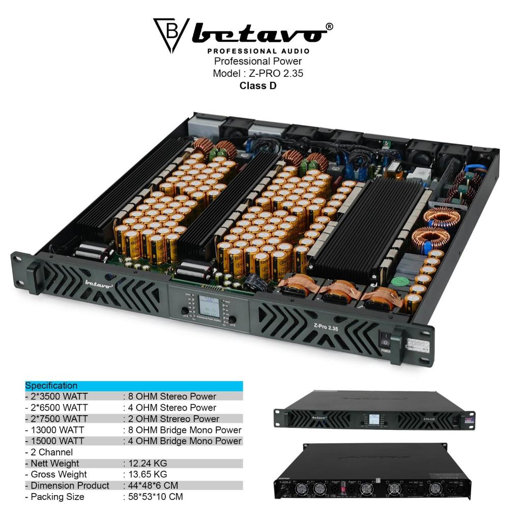 POWER BETAVO Z-PRO 2.35 2x3500 WATT CLASS D FULL BRIDGE ORIGINAL / Power Betavo Z-Pro 2.35 2x3500 Wa