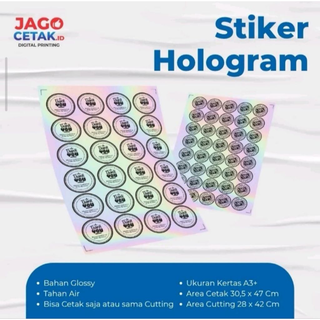 STIKER HOLOGRAM CUSTOM | WATERPROOF | LABEL KEAMANAN | SEGEL | BRANDING | CUTTING