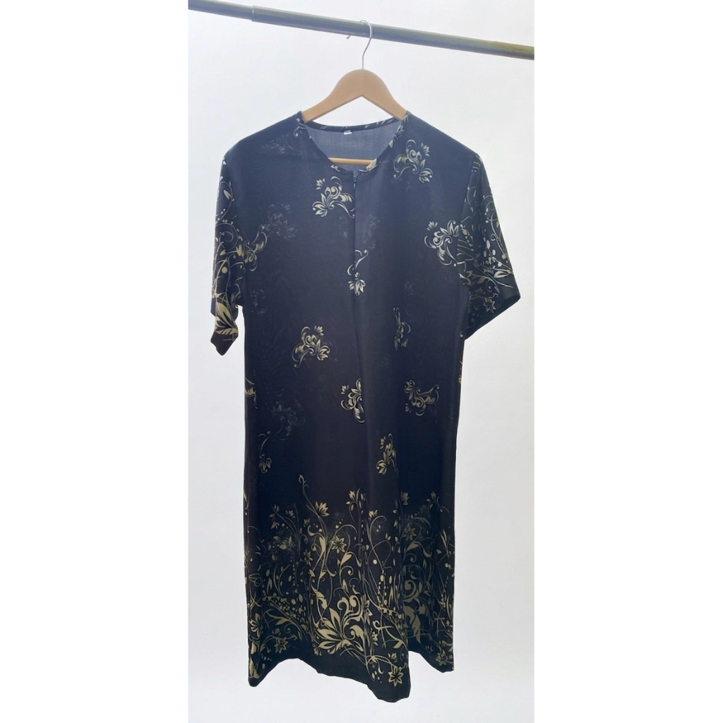 daster hitam bunga