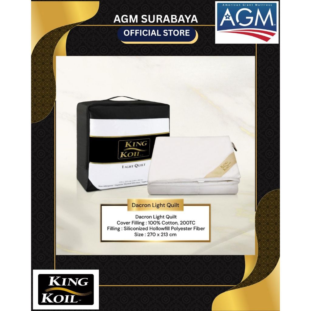 KING KOIL DACRON LIGHT QUILT BLANKET | BEDCOVER | SELIMUT