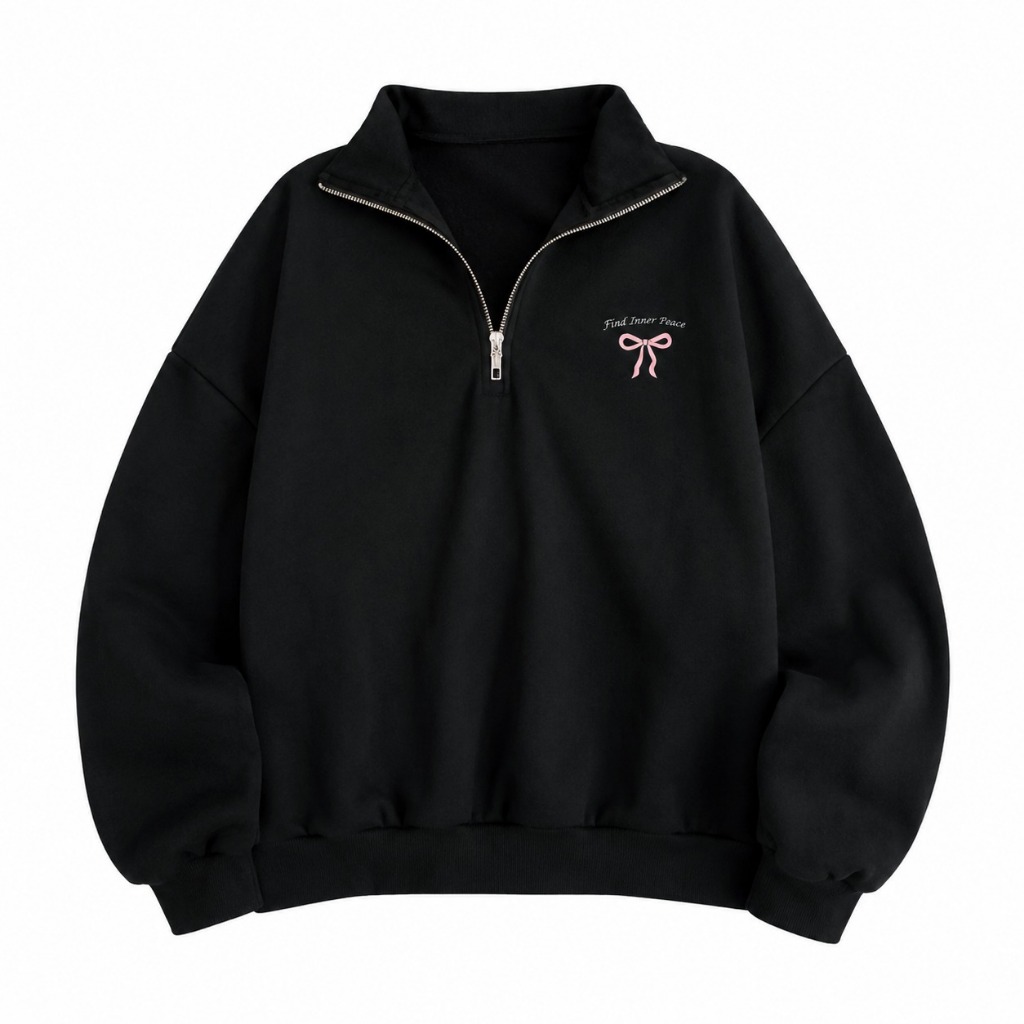 Sweater Half Zip Fleece Premium Sweater Half Zip Wanita Terbaru