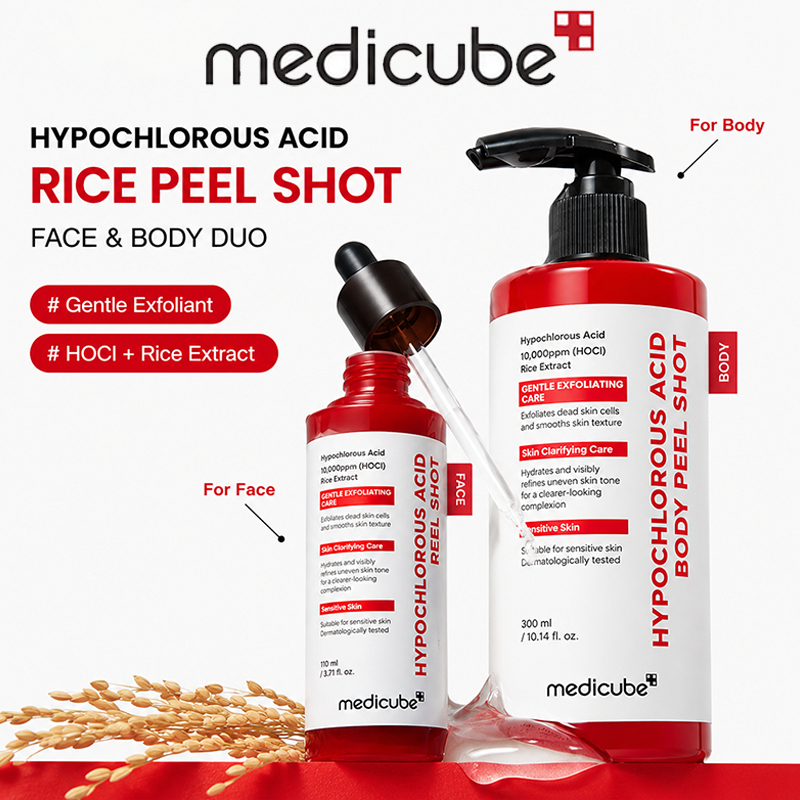 medicube Hypochlorous Acid Rice Peel Shot 80ml / medicube Hypochlorous Acid Body Peel Shot 280ml