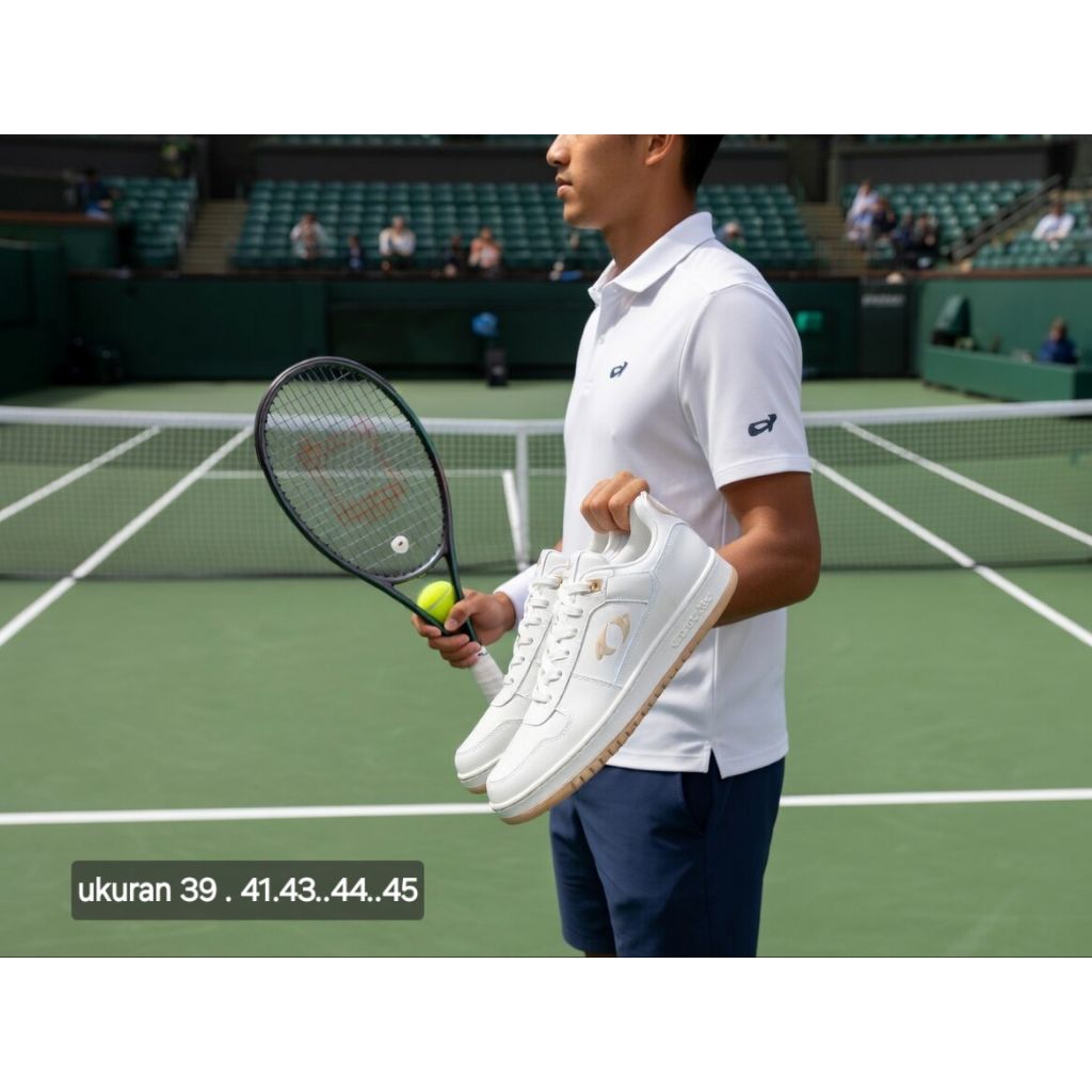 sepatu sport tenis fadel astec putih polos