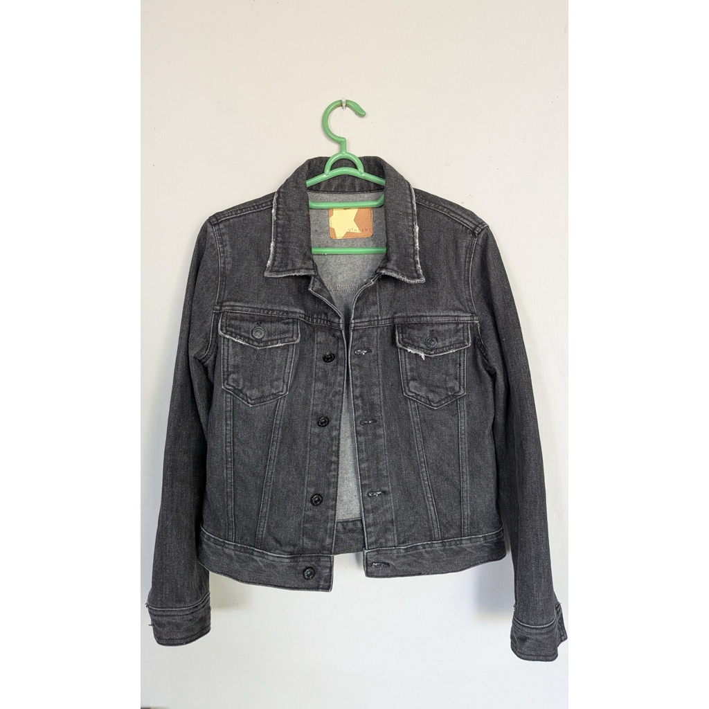 trucker jacket black wash second