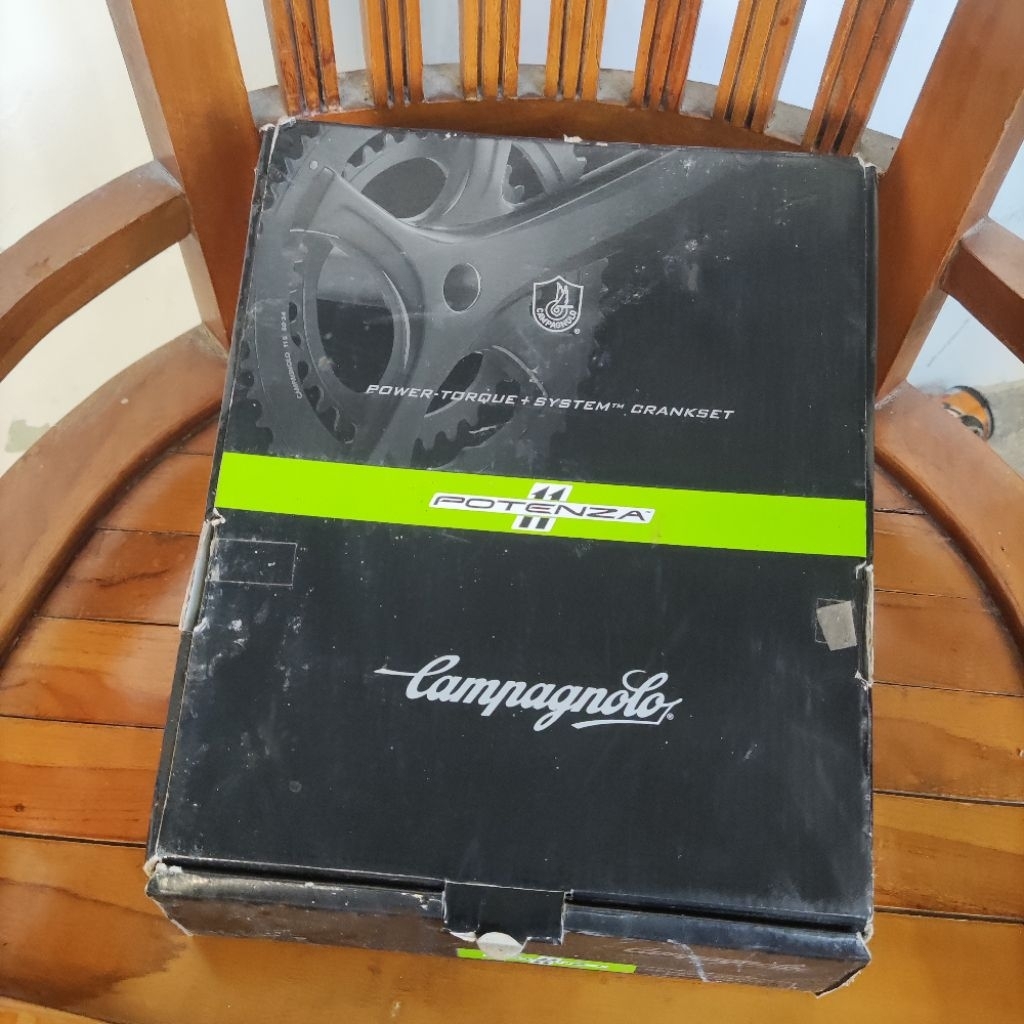 [NOS] Crankset Sepeda Balap  Campagnolo Potenza 11 Speed 52-36T Power Torque Black