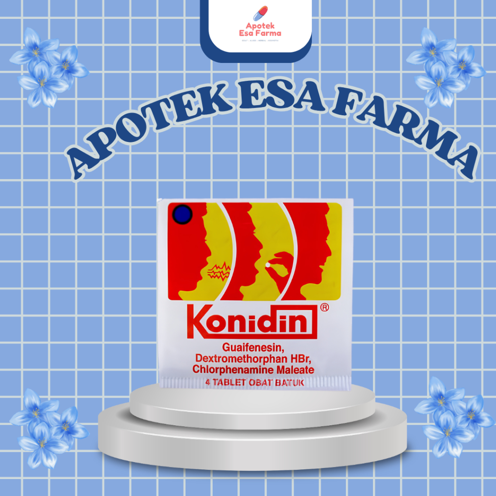Konidin Tablet - Meredakan Batuk & Flu, Obat Batuk Dewasa & Anak, 1 Strip Isi 4 Tablet