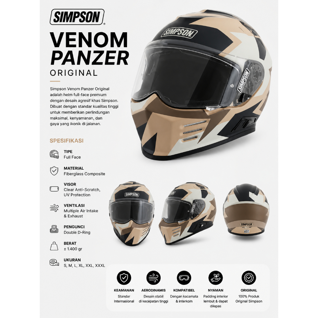 Helm Simpson Venom Panzer Original