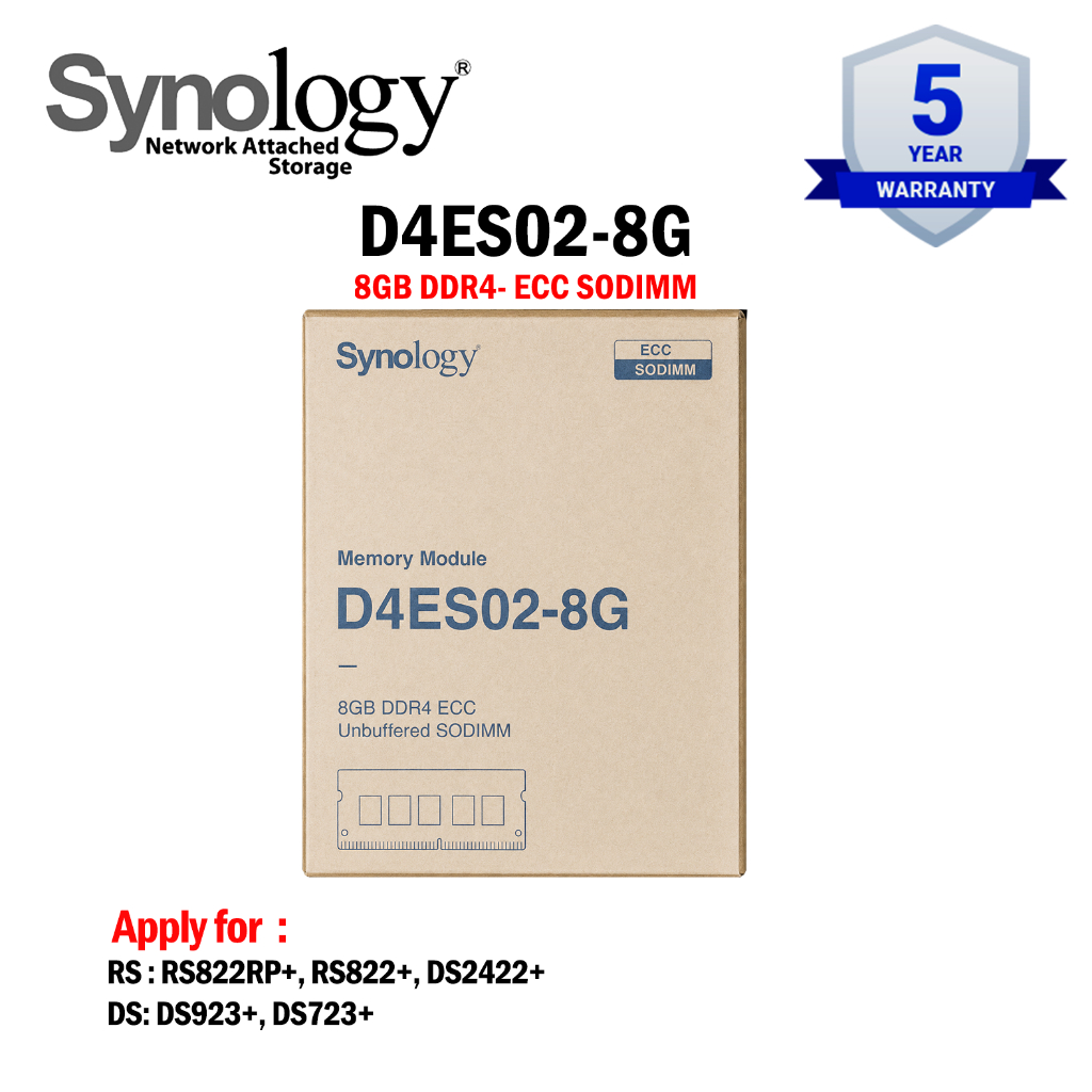 Synology Memory Upgrade D4ES02-8G : 8GB DDR4 ECC SODIMM