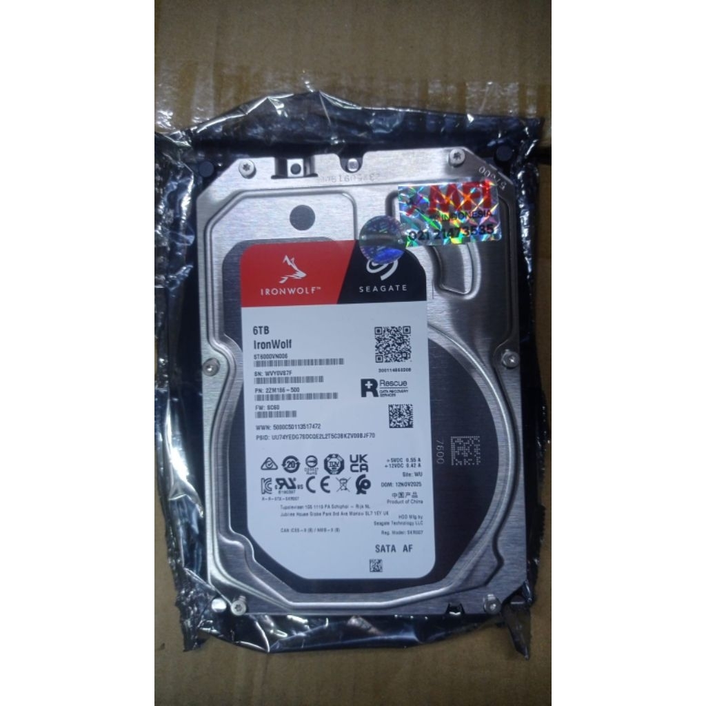 Hardisk Seagate Ironwolf 6TB Resmi