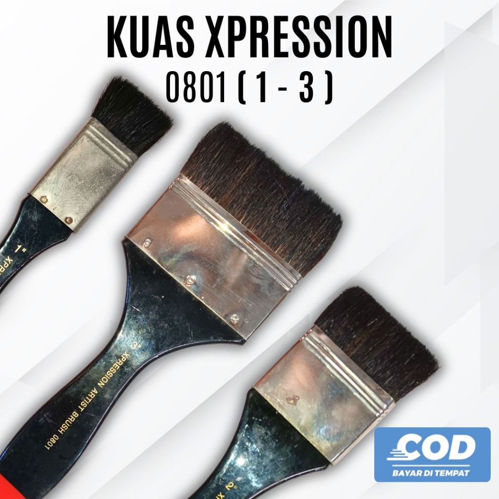 KUAS LUKIS FLAT XPRESSION 0801 ( 1 - 3 ) - KUAS LUKIS MERK XPRESSION