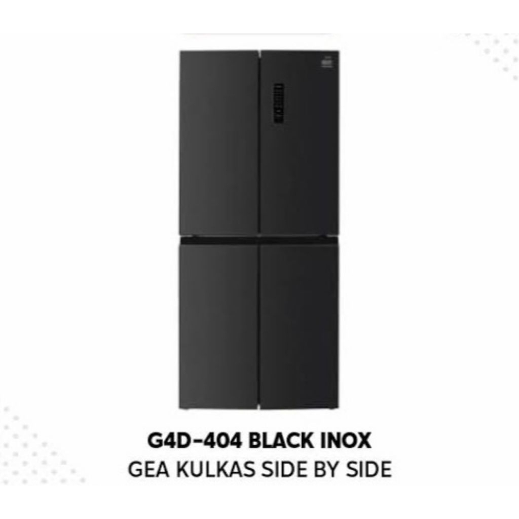 Kulkas 4 Pintu GEA G4D-404 Black Inox Inverter 404 Liter G4D 404