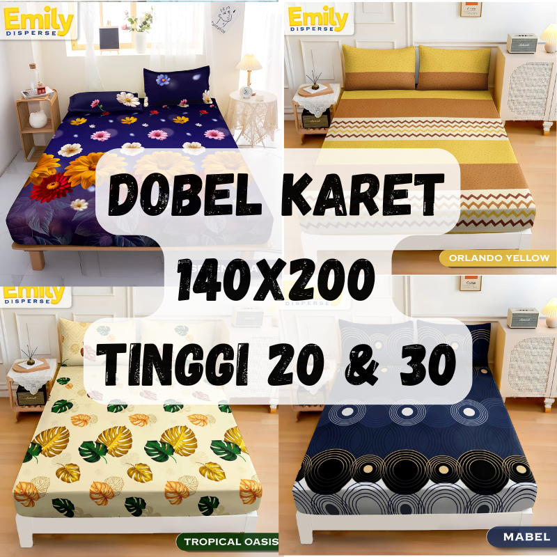 Sprei Dobel Karet 140x200 | Sprei 140x200 tinggi 20 cm & 30 cm