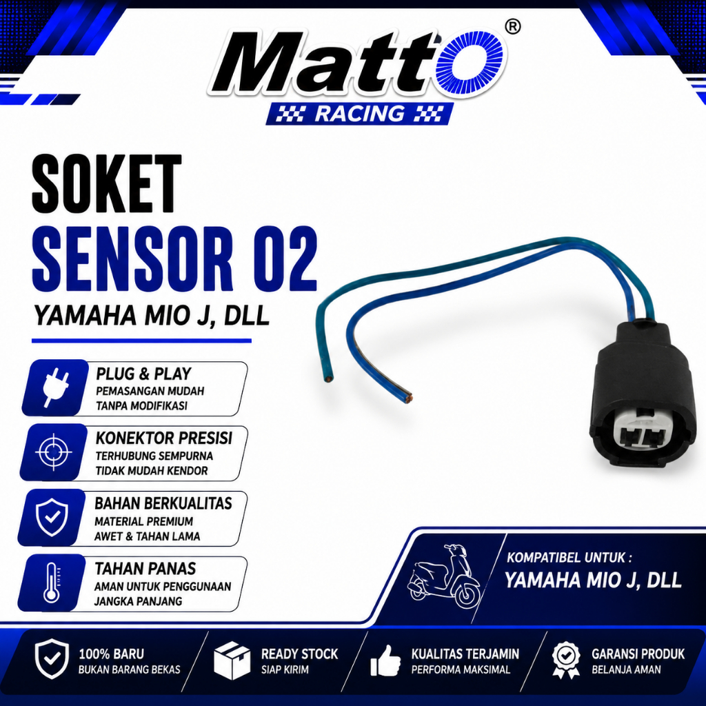 Soket Sensor O2 Yamaha Mio J DLL | Socket Oxygen Sensor Yamaha | Konektor Sensor O2 | Matto Racing