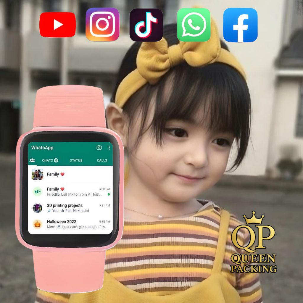 BISA COD Jam Tangan Pintar Android Hp Bisa WA Telpon Anak Anak Dewasa Smartwatch Pria Wanita Elegan 