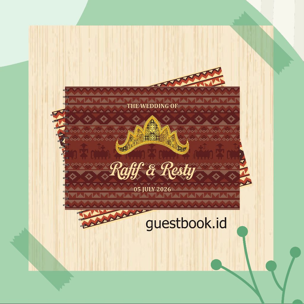 Custom Buku Tamu Undangan Pernikahan Adat Lampung Pesisir / Motif Tapis Celugam / Custum Guest Book 