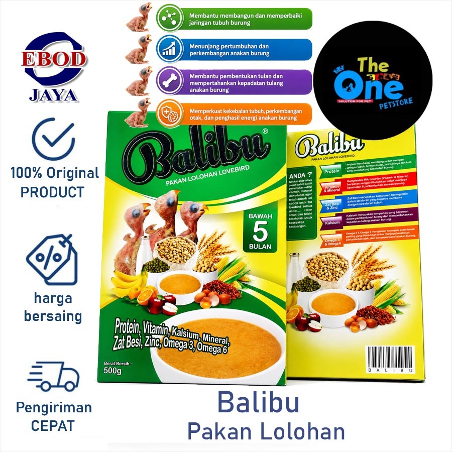Pakan Lolohan Bubur Burung Balibu Ebod Lovebird Parkit Makanan Anak Burung BALIBU