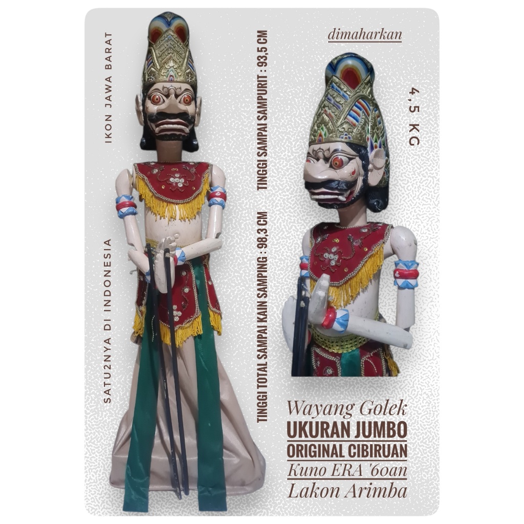 Kolektor Item - Satu2nya Wayang Golek Lakon Arimba Khas Cibiruan Kuno Ikon Jawa Barat